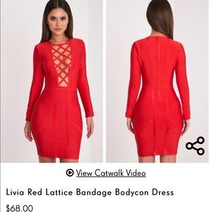 Gorgeous PrettyLittleThing Red Bandage dress